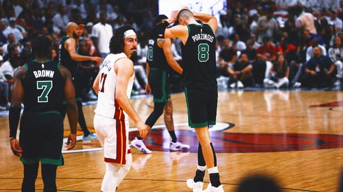 KRISTAPS PORZINGIS Trending Image: Celtics' Kristaps Porzingis could miss 'several games' with strained right calf